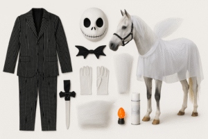 Disfraz jinete y caballo de jack y zero en Pesadilla antes de Navidad